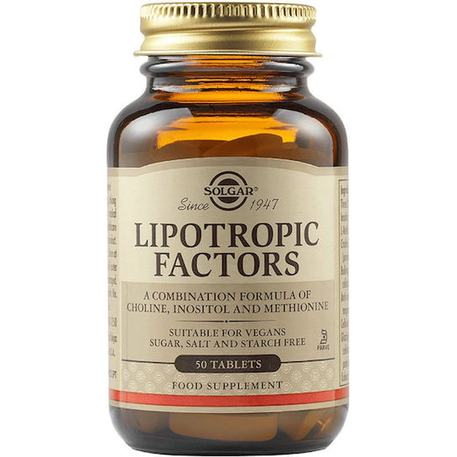 Solgar Factores Lipotrópicos con Sabor Sin Sabor 50 comprimidos