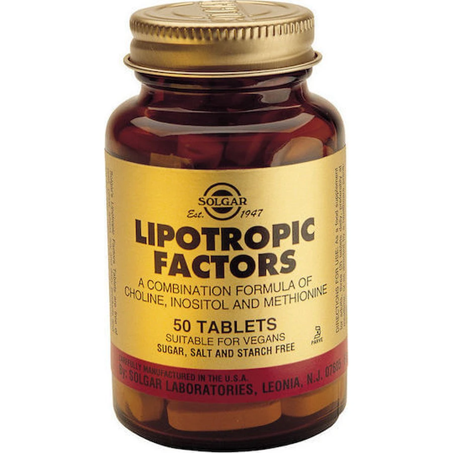 Solgar Factores Lipotrópicos con Sabor Sin Sabor 50 comprimidos