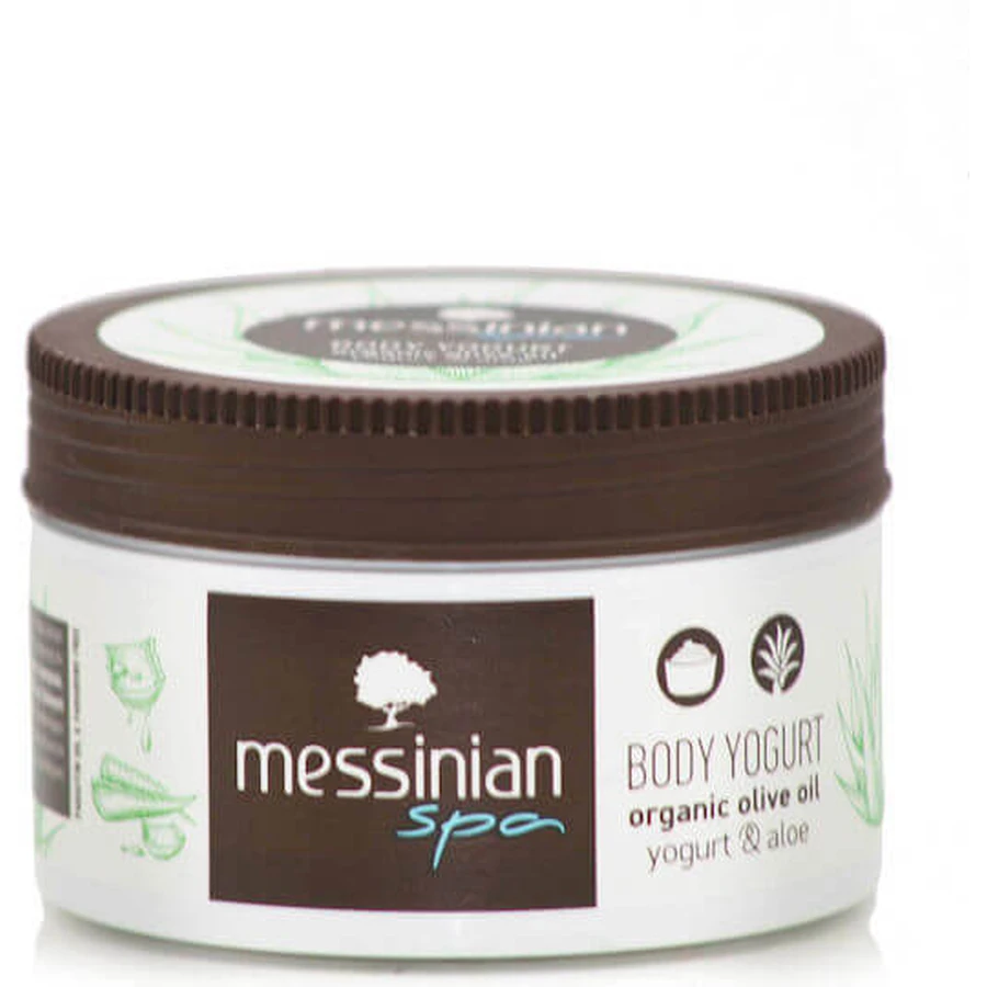 Messinian Spa Organic Organic Olive Oil Yoghurt and Aloe Moisturising Body Cream with Aloe Vera for Dry & Sensitive Skin 250ml