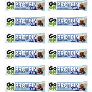 Go On Nutrition Barrette proteiche croccanti con 10gr di proteine e biscotti al gusto di caramello 12x50gr