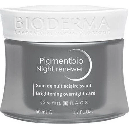 Bioderma Pigmentbio Crema Facial de Noche Antiedad, Manchas Pigmentarias y Blanqueamiento con Vitamina C y Prebióticos 50ml