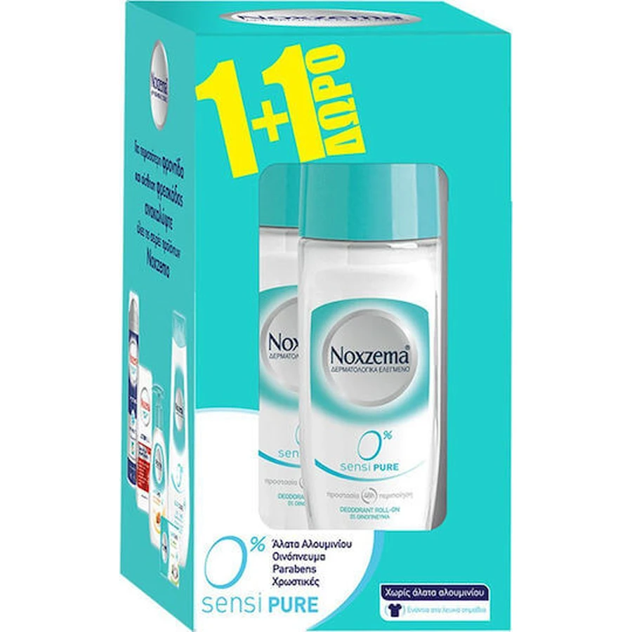 Noxzema 0% Sensi Pure Deodorant 48h Roll-On Aluminum Free 2x50ml