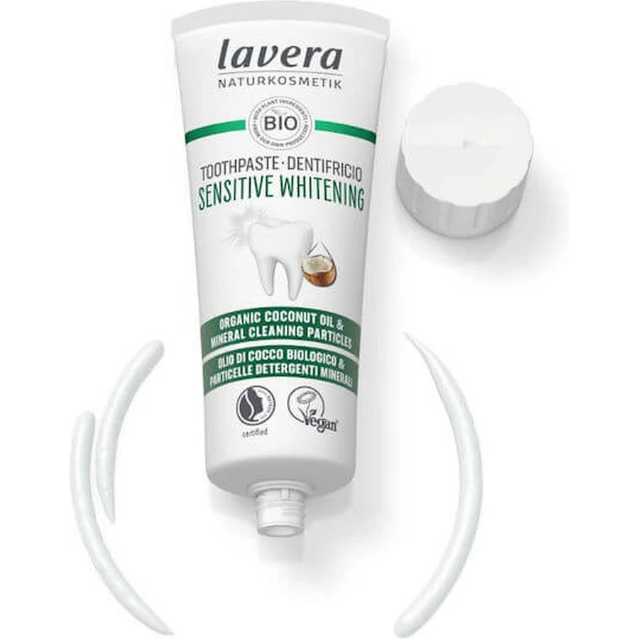 Lavera Sensitive Whitening Toothpaste pour le blanchiment, la plaque et les caries 75gr