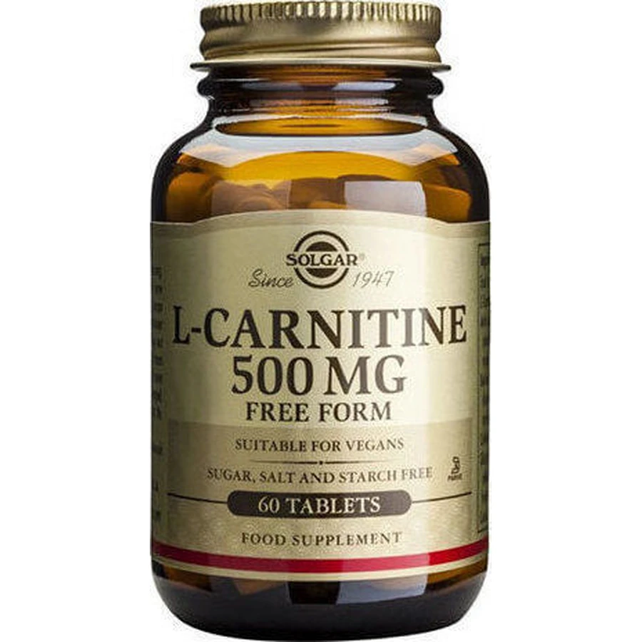 Solgar L-Carnitin mit Carnitin 500mg und Geschmacksverstärker 60 Tabletten