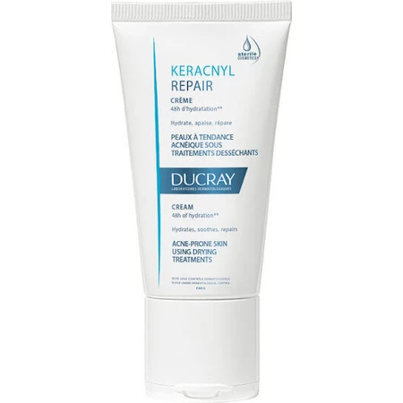 Ducray Keracnyl Repair Gezichtscrème 48u Tegen Acne met Niacinamide 50ml