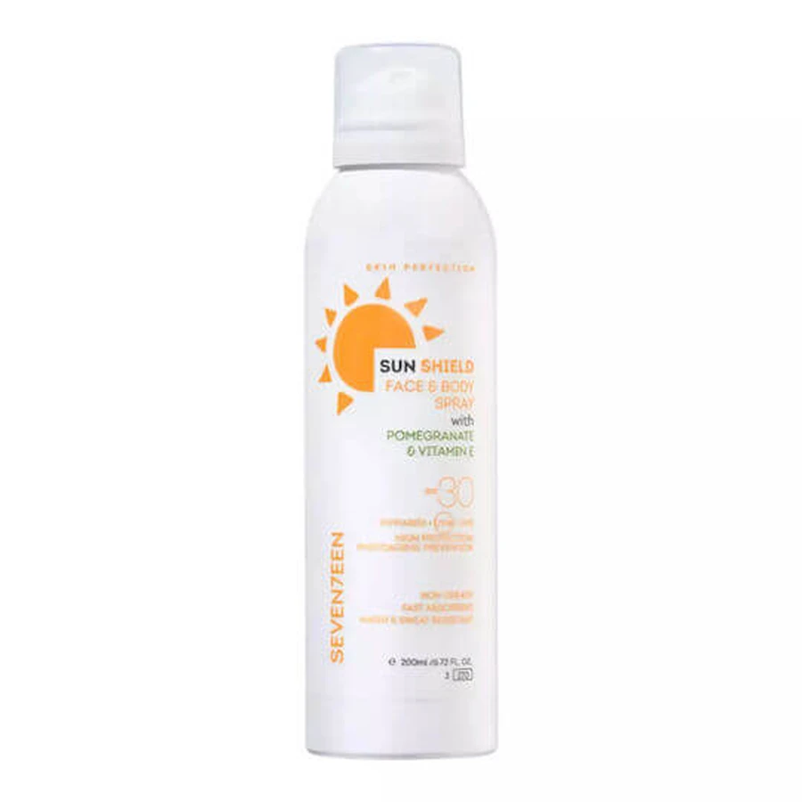 Seventeen Sun Shield Gesicht und Körper Sonnenschutz Gesicht und Körper Lotion SPF30 in Spray 200ml