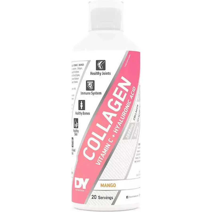 Dorian Yates Colágeno Vitamina C y Ácido Hialurónico con Ácido Hialurónico y Vitamina C 500ml Mango