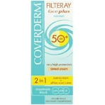 Coverderm Filteray Plus 2 en 1 Crema solar facial resistente al agua con pigmento marrón suave para piel normal SPF50 50ml