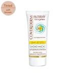 Coverderm Filteray Plus 2 en 1 Crema solar facial resistente al agua con pigmento marrón suave para piel normal SPF50 50ml