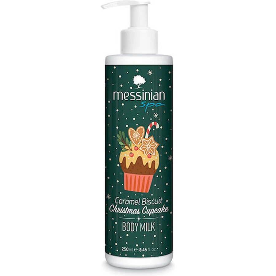 Messinian Spa Messinian Spa Caramel Biscuit Christmas Cupcake Feuchtigkeitsspendende Körpermilch mit Karamellgeschmack 250ml