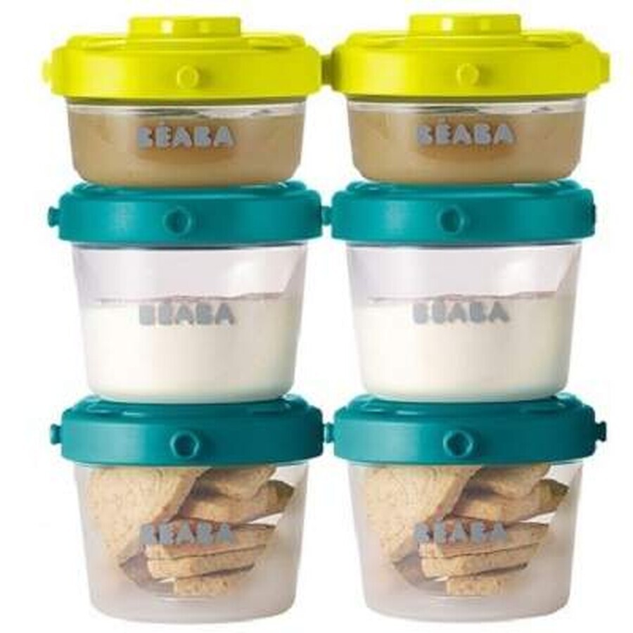 Juego de 6 recipientes herméticos de 60 ml y 120 ml, 6 uds, Beaba