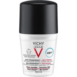 Vichy Homme Anti-Stains Roll-On contre les taches blanches et jaunes Déodorant 48h en Roll-On 50ml
