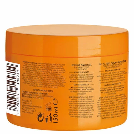 Carroten Bronceado Intensivo con Aceite de Coco Gel Bronceador Corporal con Pigmento 150ml