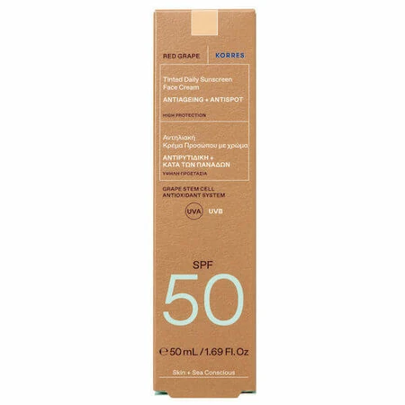 Korres Sonnenschutz-Gesichtscreme SPF50 mit rotem Traubenpigment 50ml