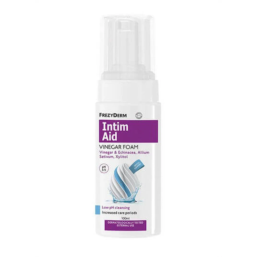 Frezyderm Intim Aid Espuma Limpiadora Vinagre Especial Zonas Sensibles Cuidado Intensificado Periodo 100ml
