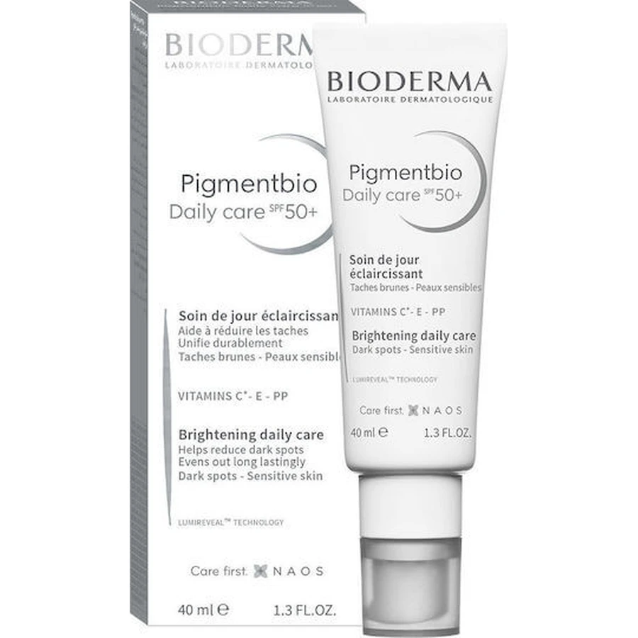 Bioderma Pigmentbio Crema Facial de Día con SPF50 para la Hidratación, Imperfecciones y Manchas Pigmentarias con Vitamina C 40ml