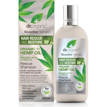 Dr.Organic Hennepolie Rescue Shampoo Tegen Haaruitval Voor Breekbaar Haar 265ml