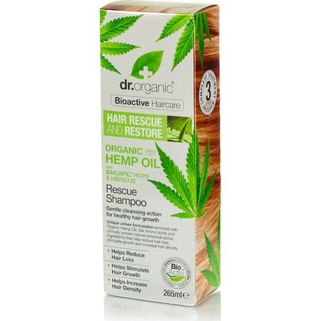 Dr.Organic Hennepolie Rescue Shampoo Tegen Haaruitval Voor Breekbaar Haar 265ml