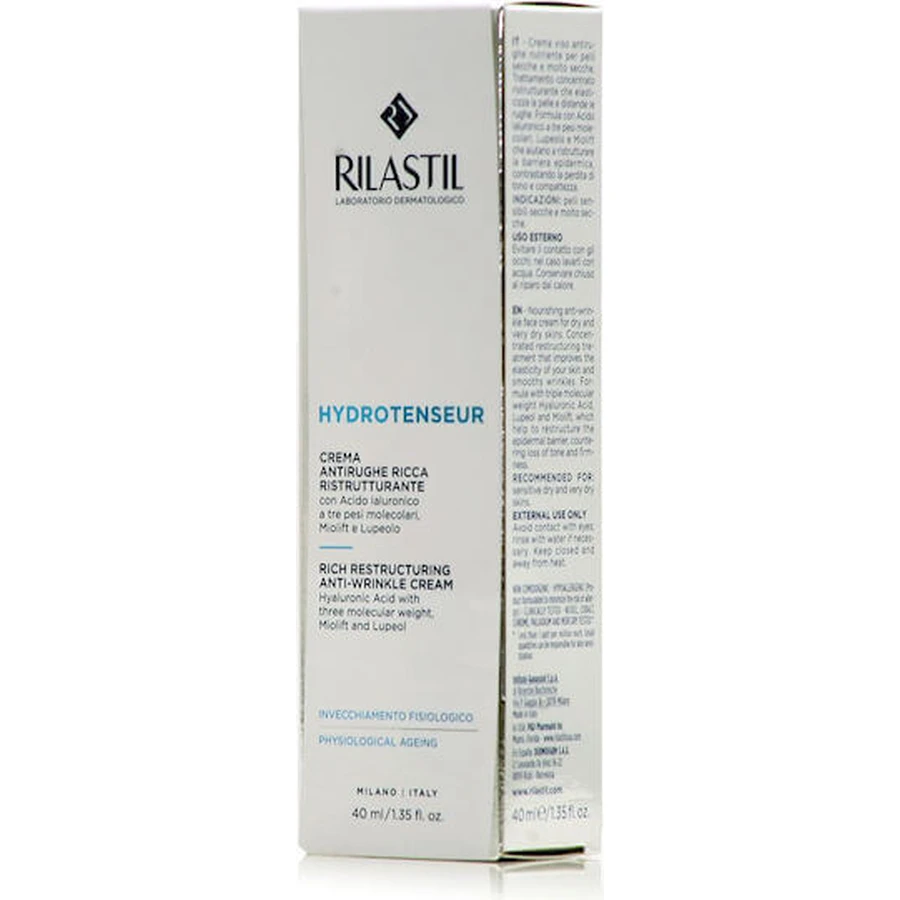 Rilastil Hydrotenseur Rich Anti-Aging Day Face Cream with Hyaluronic Acid 40ml
