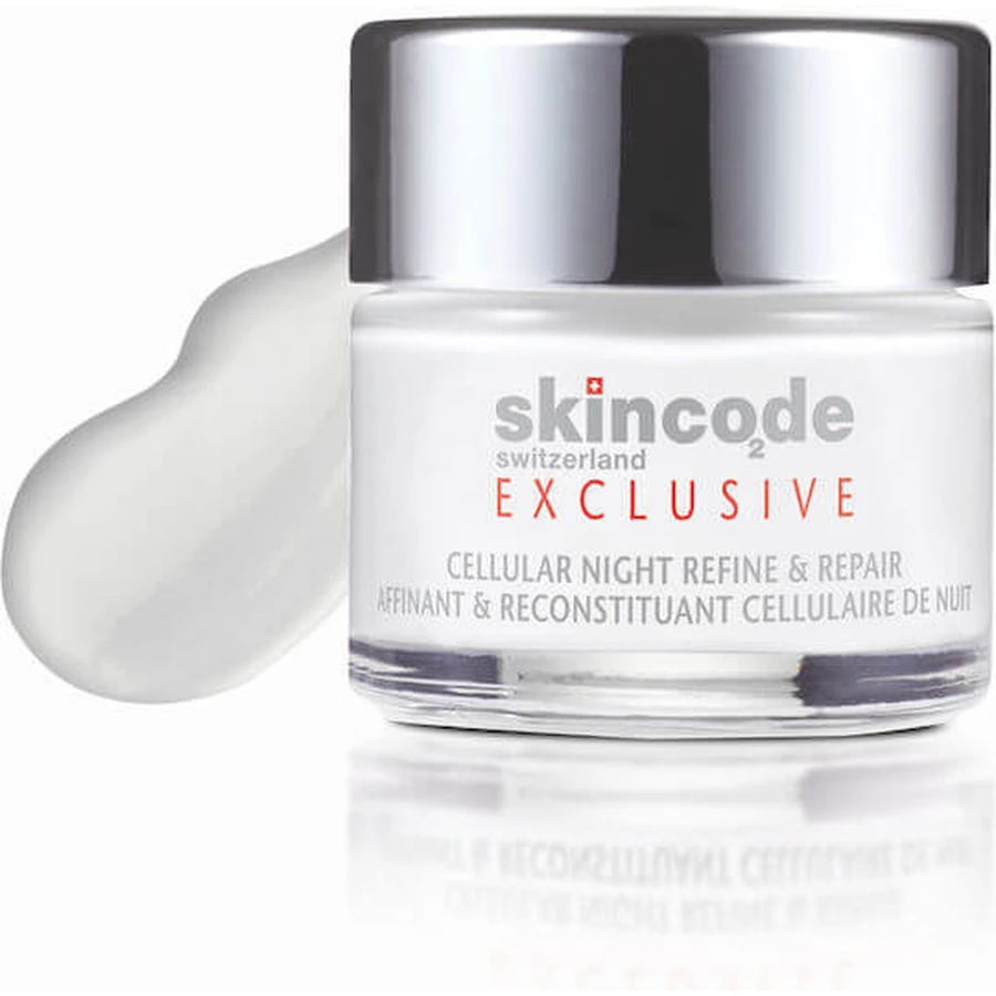 Skincode Exclusieve Hydraterende, Anti-verouderende en Opbouwende Nachtcrème voor het gezicht met hyaluronzuur en peptiden 50ml