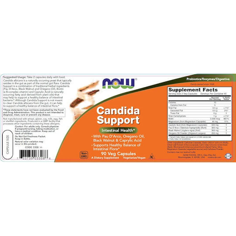 Now Foods Candida Support Glutenfrei 90 pflanzliche Kapseln