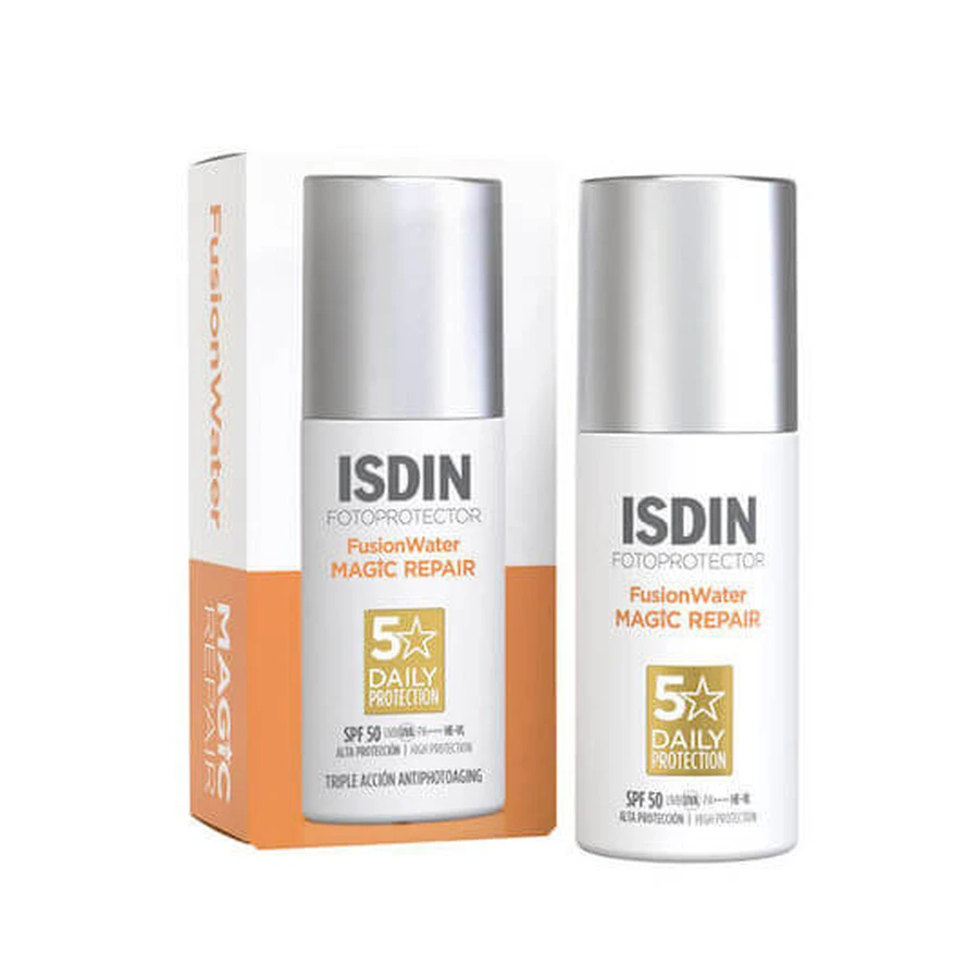 Isdin Fotoprotector Fusion Water Magic Repair Protector Solar Para Rostro SPF50+ 50ml