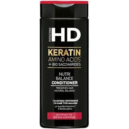 Farcom HD Keratine Aminozuren & Bio Sacchariden Reconstructie/Voedende Conditioner voor Alle Haartypen 330ml