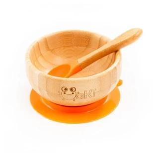 Juego de bol y cuchara de bambú, Naranja, Oaki