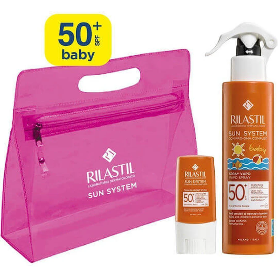 Rilastil Sun System Sun System Baby Sun Cream Emulsion SPF50 200ml Stick de protection solaire pour les zones sensibles et la poitrine