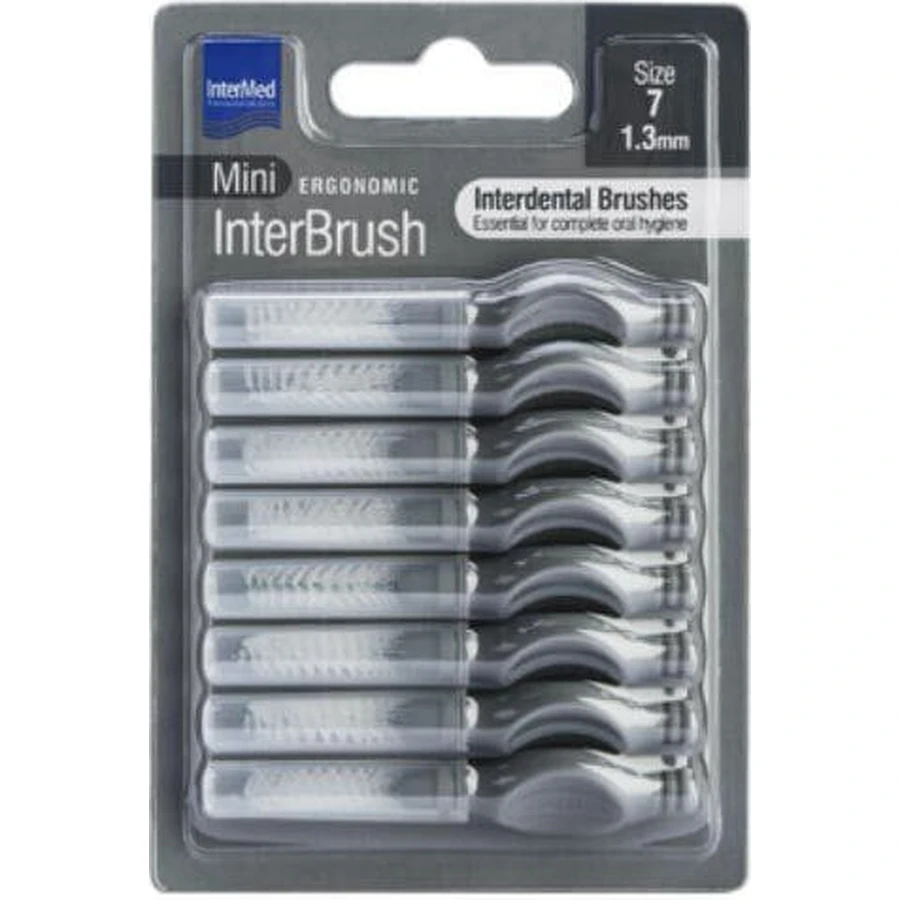 InterMed Mini Cepillos Interdentales Ergonómicos 1.3mm Gris 8pcs