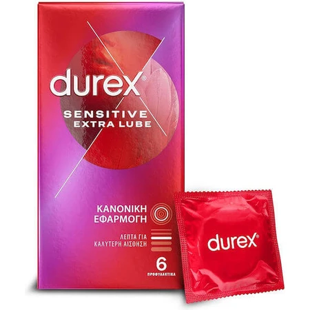 Durex Prezervative Sensitive Extra glijmiddel Prezervative 6st
