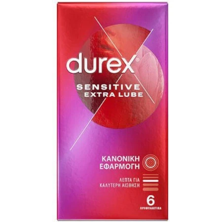 Durex Prezervative Sensitive Extra glijmiddel Prezervative 6st