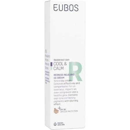 Eubos Cool & Calm Relieving CC Day Face Cream SPF50 Anti Redness Face Cream with Panthenol 30ml