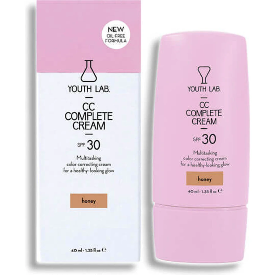 Youth Lab. Complete CC Honey Day Face Cream with SPF30 for Moisturization, Imperfections and Pigmentation Spots with Niacinamide 40ml