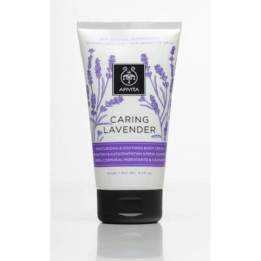 Apivita Caring Lavendel Caring Lavendel Feuchtigkeitscreme mit Lavendelduft für trockene und empfindliche Haut 150ml