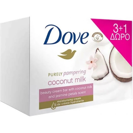 Dove Relaxing Beauty Cream Bar with Coconut & Jasmine Body Soap Bar 4x90gr