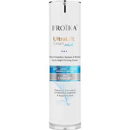 Froika UltraLift Rich 24H Moisturizing and Anti-Aging Face Cream with Hyaluronic Acid and Peptide 40ml