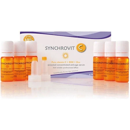 Synchroline Anti-Falten Gesichtsserum Synchrovit C mit Vitamin C zur Entgiftung und Aufhellung 6x5ml