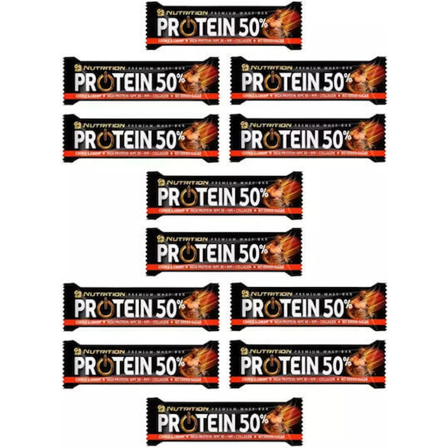 Go On Nutrition Premium Whey 50 Batoane cu 50% Proteină & Aromă Cookies & Cream 12x40gr