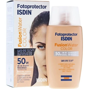 Isdin Fotoprotector Fusion Agua Crema Facial Protección Solar SPF50 con Pigmento Tono Medio 50ml