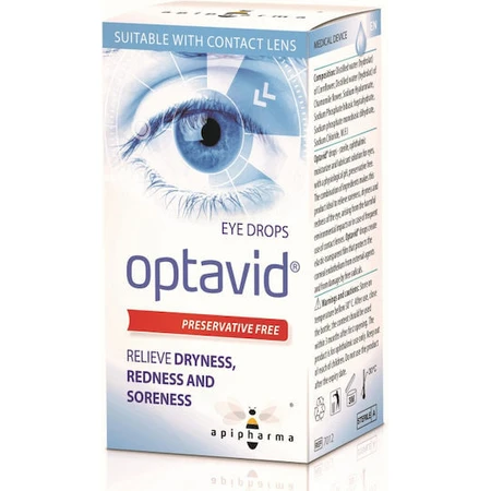 Apipharma Optavid Hyaluronic Acid Eye Drops for Dry Eyes 10ml
