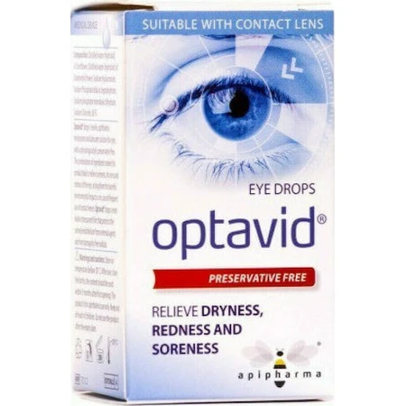 Apipharma Optavid Hyaluronic Acid Eye Drops for Dry Eyes 10ml