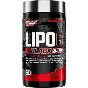 Nutrex Lipo 6 Schwarz Ultra Konzentrat mit nicht aromatisiertem Geschmack 60 Kapseln