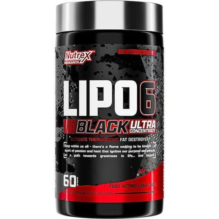 Nutrex Lipo 6 Schwarz Ultra Konzentrat mit nicht aromatisiertem Geschmack 60 Kapseln