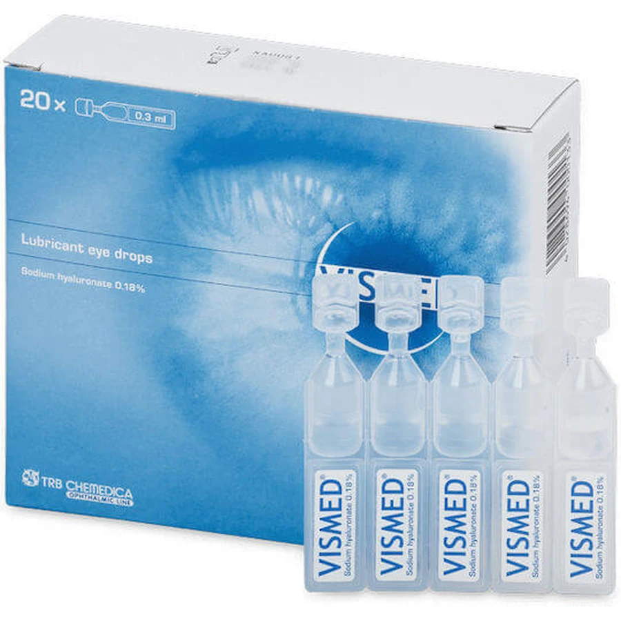 TRB Chemedica Vismed Gouttes oculaires à l'acide hyaluronique pour les yeux secs 20x0.3ml
