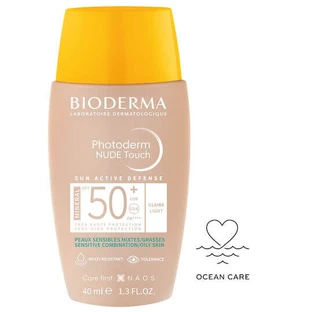Bioderma Photoderm Nude Touch Mineral Water Resistant Sunscreen Gesichtscreme SPF50 mit Pigment Light 40ml