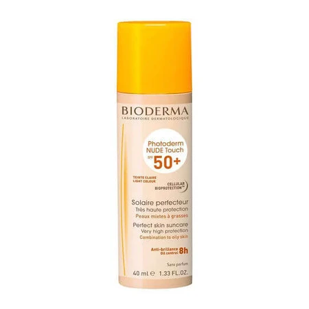 Bioderma Photoderm Nude Touch Mineral Water Resistant Sunscreen Gesichtscreme SPF50 mit Pigment Light 40ml