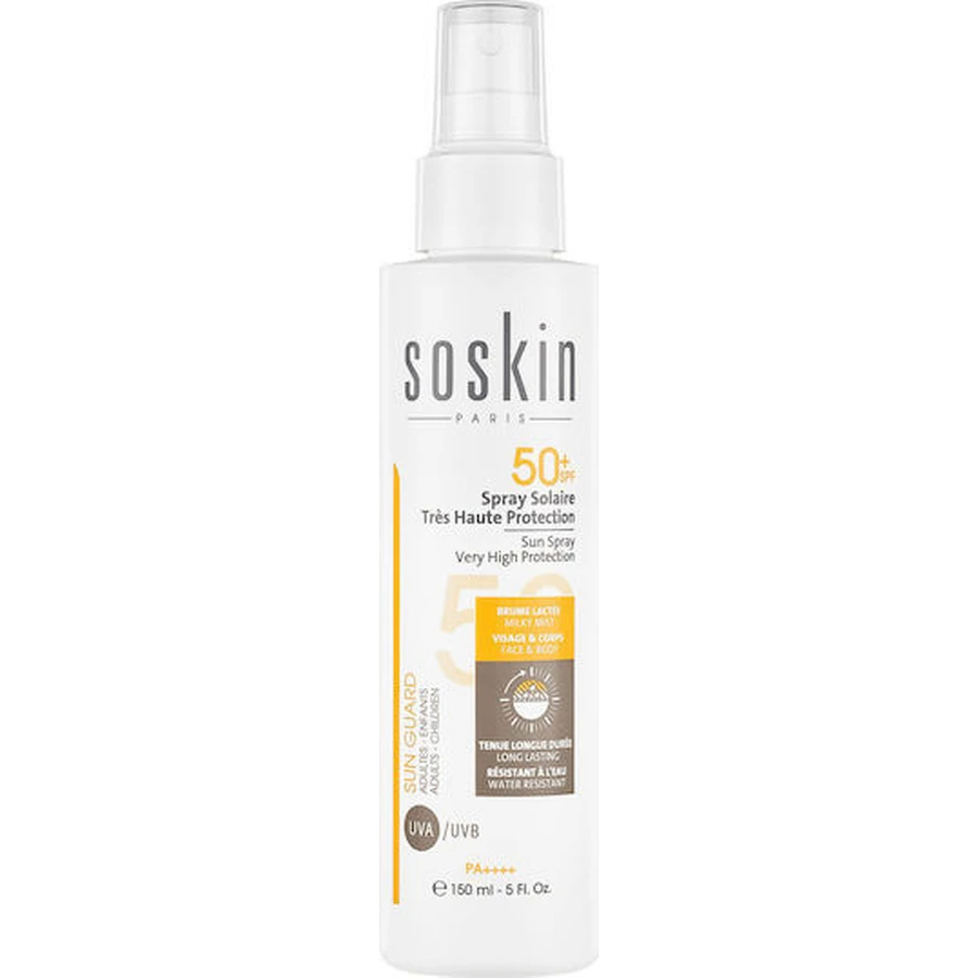 Soskin Sun Guard Milky Waterproof Sun Protection Mist Protección solar facial y corporal (SPF)50 150ml