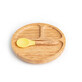 Bamboo plate and spoon set, Yellow, Oaki
