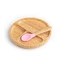Bambus-Teller und -Löffel-Set, Rosa, Oaki